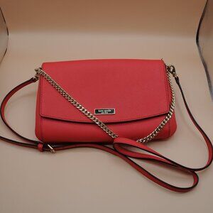 Kate Spade Crossbody Bag with strap and chain, Pink/ Gold